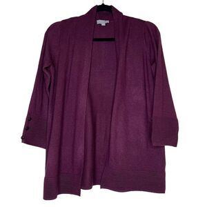 NWOT Evolution 3/4 Button Sleeve Merlot Cardigan S